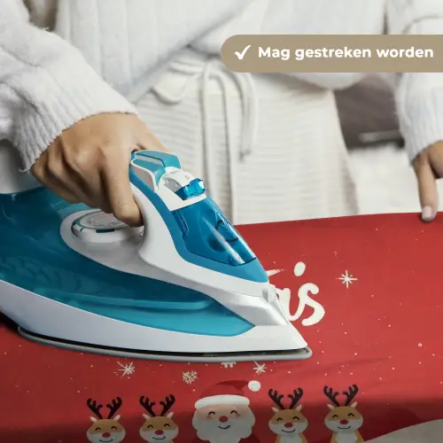 Illustratie - Kerstman - Rendieren - Rood Wandkleed katoen klein -sfeer9