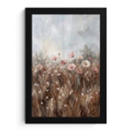 Bloemen - Botanisch - Schilderij - Pastel - Rustiek fotolijst zwart zonder passe partout klein -3d
