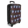 Donkerbruine achtergrond met hartachtige vormen NBS - Handbagage koffer - Kinderen Unisex middel -productfoto_3d