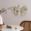 Abstracte vierkanten - Aardetonen - Mistig Akoestische PET Vilt - Rond klein -sfeer3