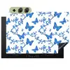 Vlinder - Bloemen - Blauw Inductie beschemer met haakjes klein 777 -3d