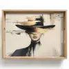 Vrouw - Hoed - Verf Dienblad Rechthoek middel -z3d_shopping