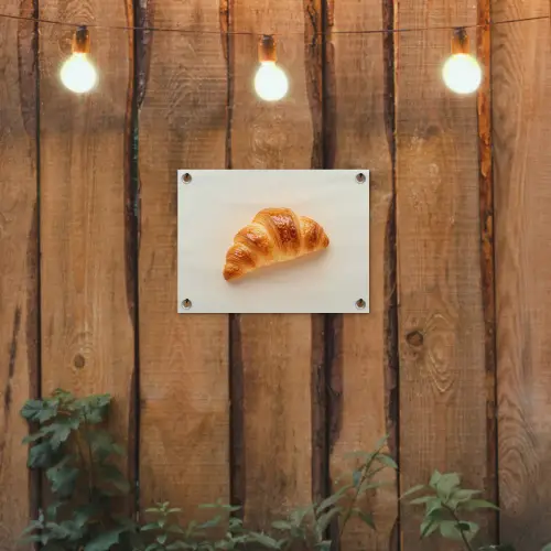 Croissant - Brood - Beige tuinposter los doek klein -sfeer1