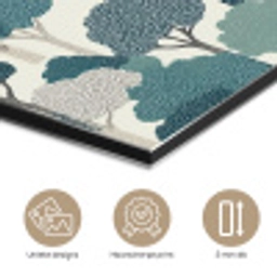Modern - Bomen - Bos - Patroon - Blauw aluminium wit klein 46 -closeup_NL