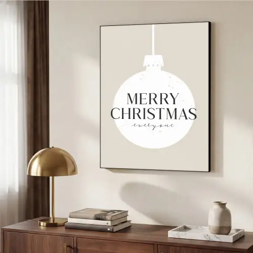 Christmas - Kerstballen - Japandi - Witte kerstballen Textielframe zwart klein -sfeer3