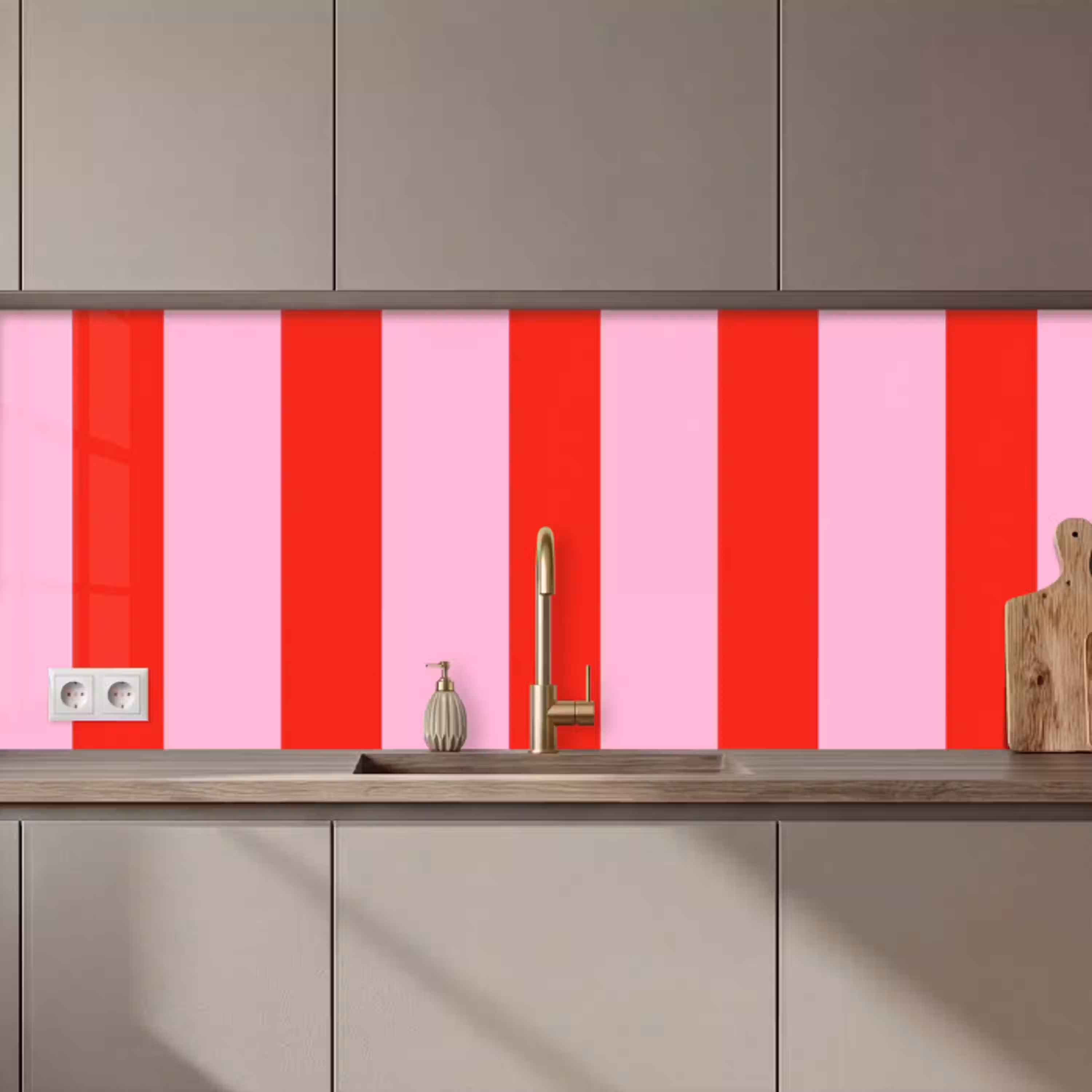 Strepen - Klassiek - Roze keuken achterwand 2 middel 871 zz_3dshopping
