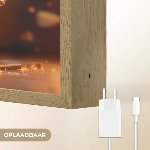 Appel - Taart - Warm - Eten Light Box met batterij (Wandlamp) middel -USP_websiteoplaadbaarNL