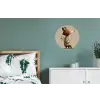 Vos - Gele bloemen - Minimalistisch Wandcirkel aluminium klein -slaapkamer