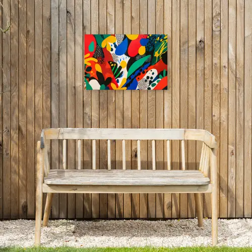 Abstract - Planten - Vormen - Kleurrijk Tuinposter op houten frame 2 cm dik klein -sfeer4