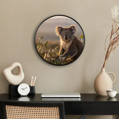 Koala - Bladeren - Ochtendlicht Fotolijst rond zonder passe partout klein -sfeer1