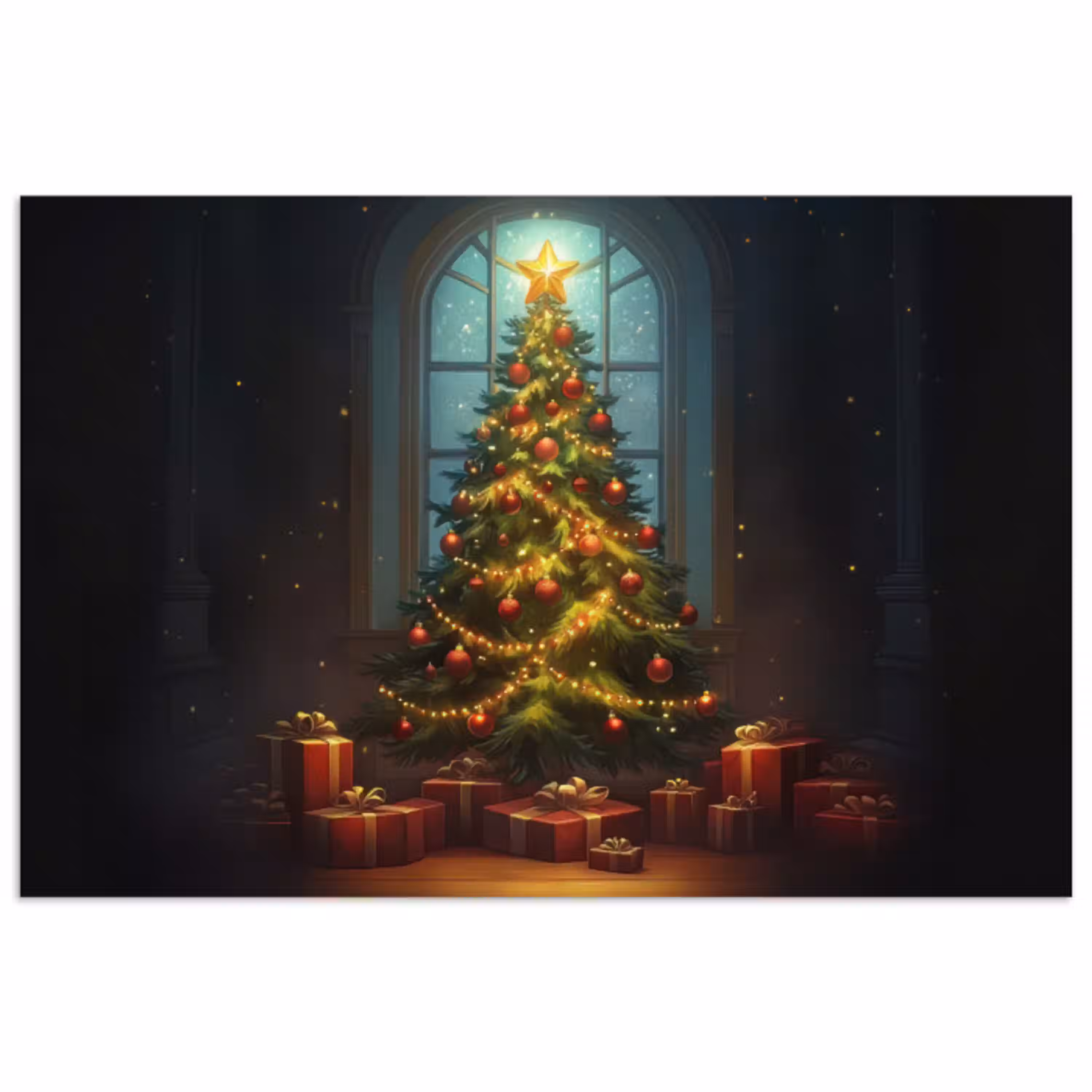 Kerstboom - Cadeau - Kerst - Winter poster papier klein -3d
