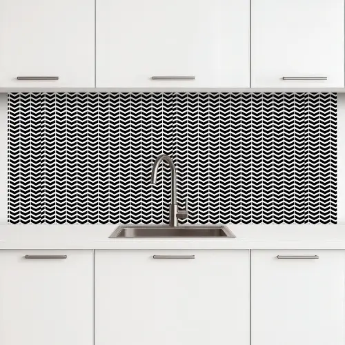 Patronen - Abstract - Zwart - Wit - Geometrie keuken achterwand 2 middel 871 -3d