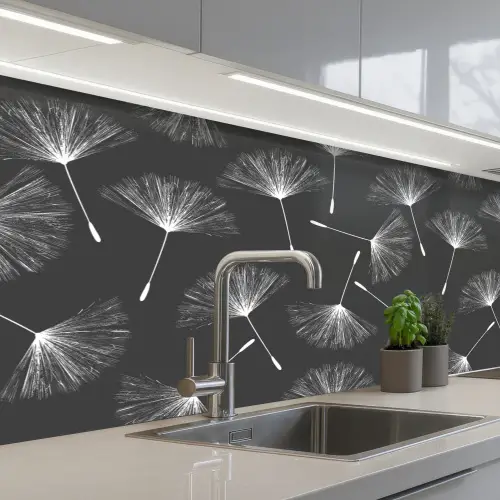 Design - Paardenbloem - Plant keuken achterwand 2 middel 871 -3d_schuin
