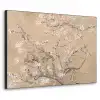 Amandelbloesem - Kunst - Van Gogh - Beige Textielframe - compleet frame klein -3d