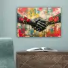 Graffiti - Rozen - Handen - Street art - Banksy canvas 2cm klein -sfeer4