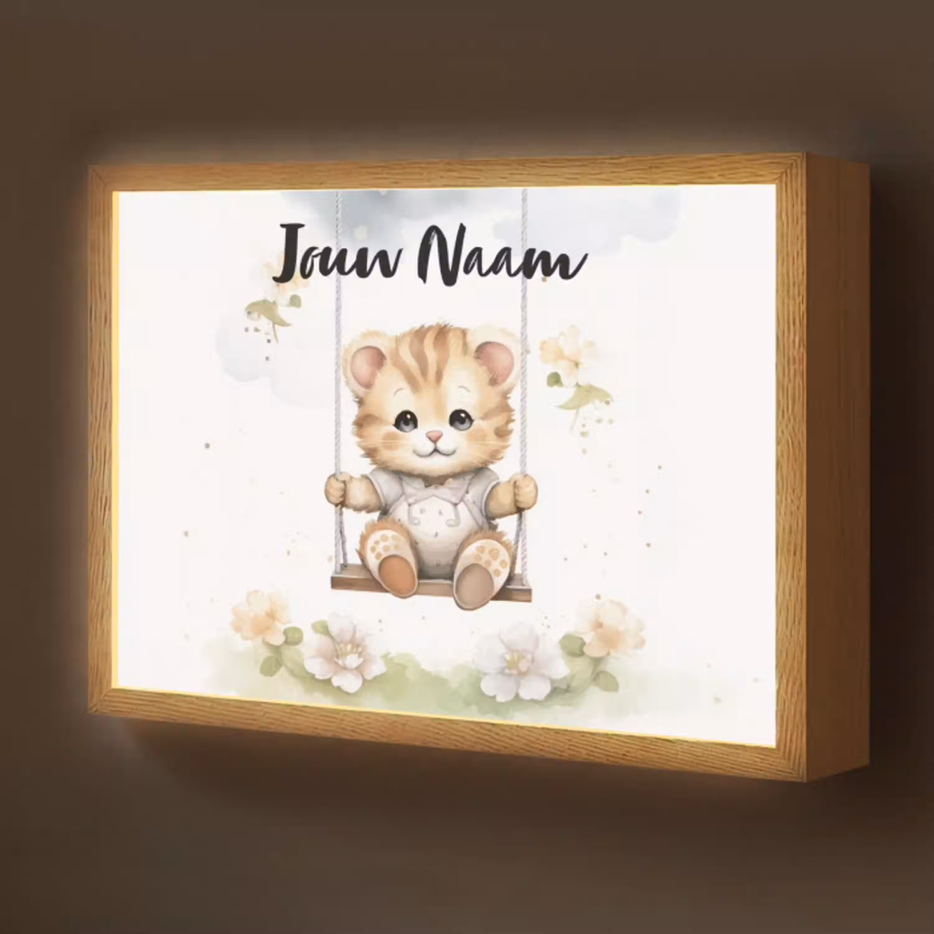 Poes - Baby - Dier - Kinderen Light Box met batterij (Wandlamp kind) middel -z3d_website