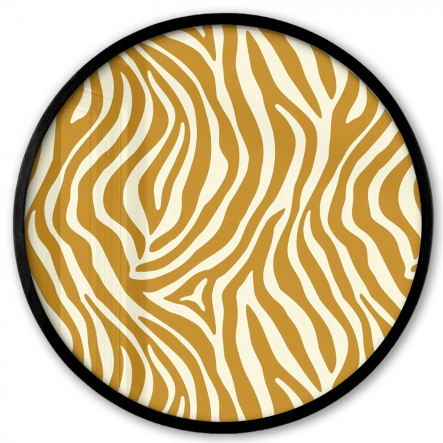 Zebra - Klassiek - Oker - Geel Fotolijst rond zonder passe partout klein 856 -3d