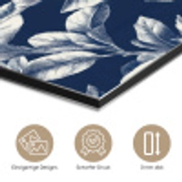 Botanisch - Patroon - Blauw aluminium wit klein 46 -closeup_DE