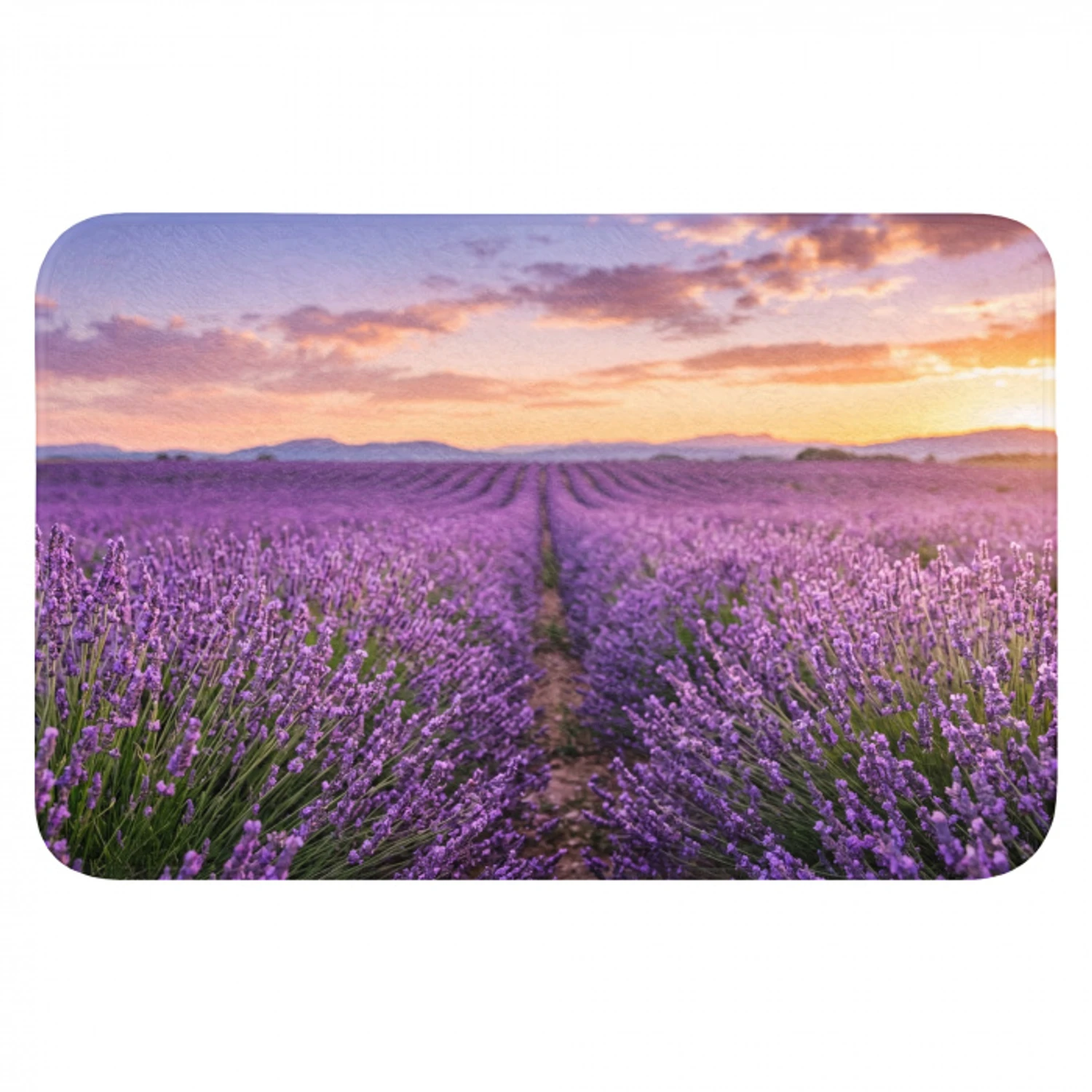 Lavendel - Veld - Natuur - Paars Badmat klein -3d