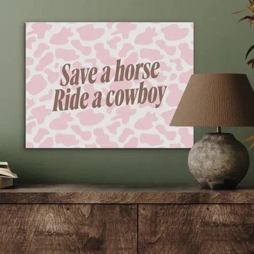 Koeienprint - Roze - Cowboy - Horse PET vilt klein -sfeer2
