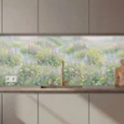 Bloemenveld - Heuvels - Kleurrijk keuken achterwand 2 middel zz_3dshopping