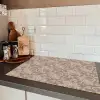 Oosters - Bloemen - Beige - Grijs Inductie beschermer vinyl 3mm klein 276 -sfeer3