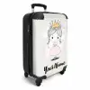 Prinses met kroon en roze hartjes NBS - Handbagage koffer - Kinderen Unisex middel -productfoto_3d