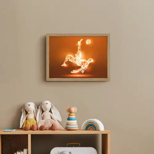 Voetballer - Oranje - Voetbal - Omhaal Light Box met batterij (Wandlamp kind) middel -sfeer2_kind