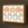 Regenboog - Pastel - Patroon Light Box met batterij (Wandlamp kind) middel -z3d_website