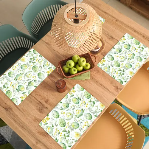 Patroon - Groen - Eieren Placemat vinyl groot -zzsfeer5_Kitchenyeah-website