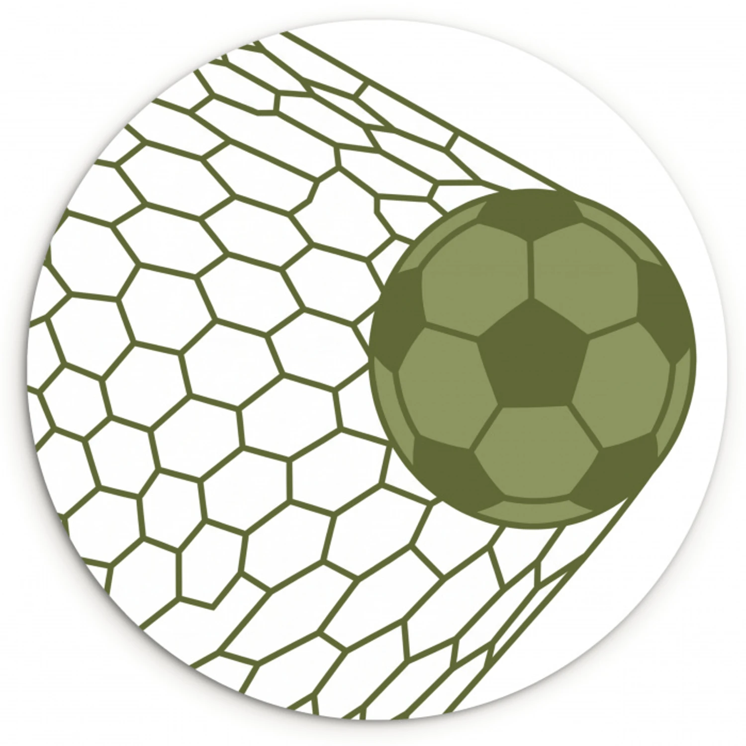 Voetbal - Goal - Sport - Groen Wandcirkel kunststof plaat 5mm dik klein -3d