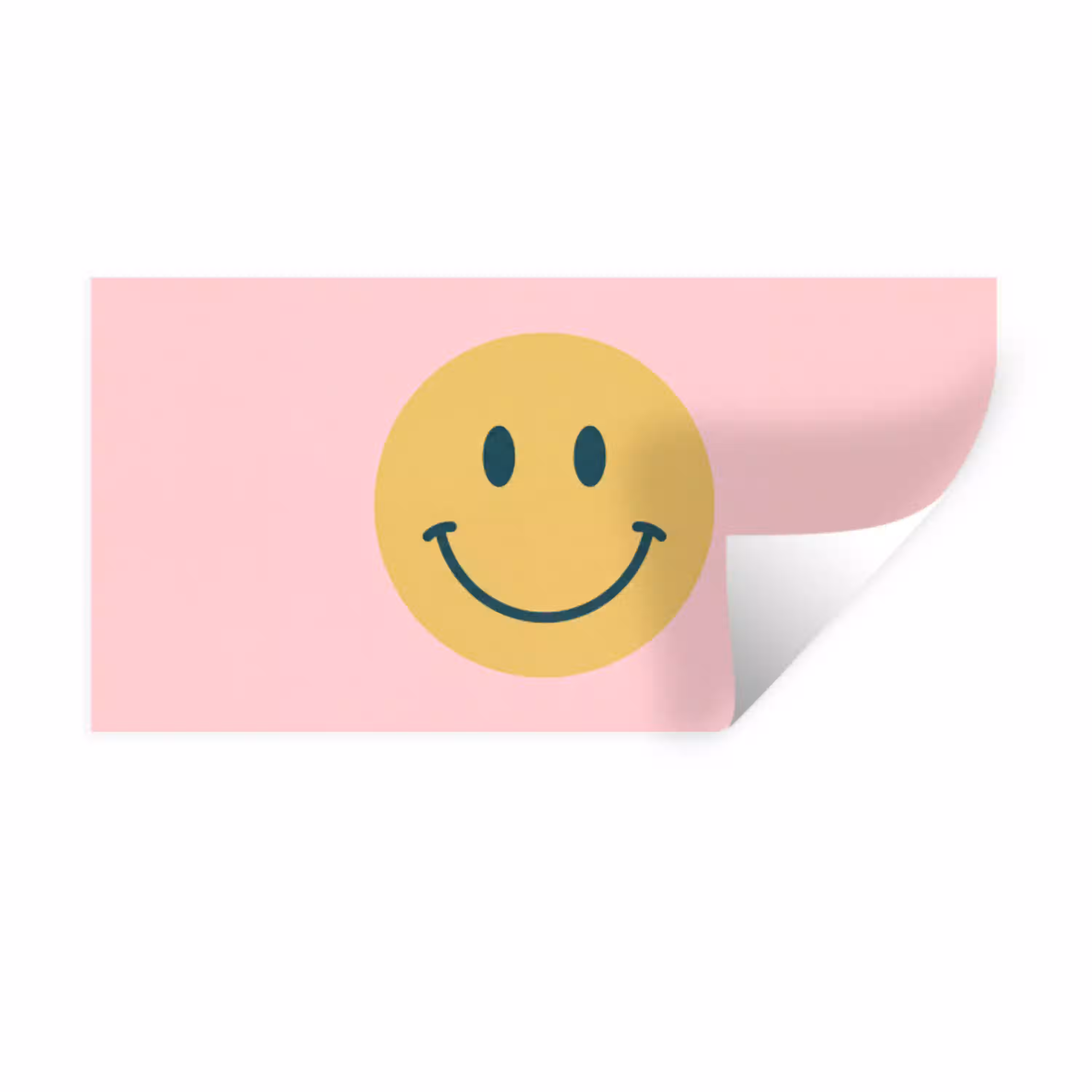 Smiley - Geel - Roze - Symbool - Minimalistisch Muursticker klein -3d
