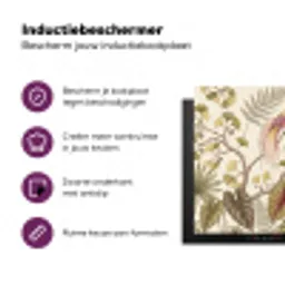 Vogels - Tropisch - Botanisch - Roze Inductie beschermer vinyl 3mm klein -zzzzzzz-cc-usp