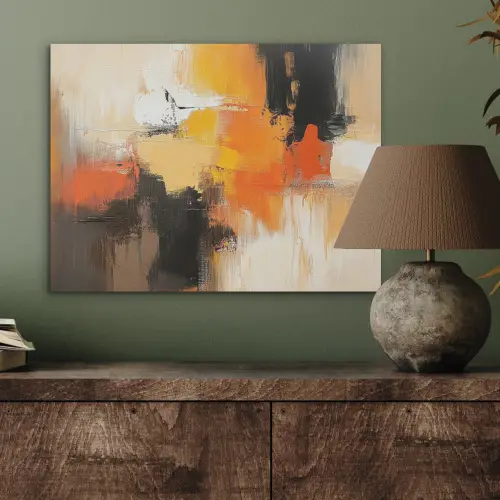 Abstract - Modern - Verflook - Herfst kleuren - Oranje PET vilt klein -sfeer2