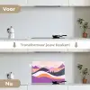Abstract - Heuvels - Bomen - Groen keuken achterwand spatscherm klein -voor_na_NL