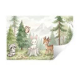 Bos - Dieren - Groen Muursticker klein -3d