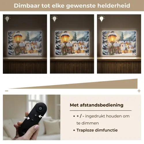 Kerstdorp - Huizen - Sneeuw - Kerst Light Box met batterij (Wandlamp) middel -USP_dimbaarNL