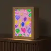 Edelstenen - Vormen - Hartje - Kleurrijk Light Box met kabel (Tafellamp) klein -z3d_website