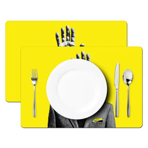 Pak - Hand - Geel Placemat vinyl groot -zzsfeer2_Kitchenyeah-website