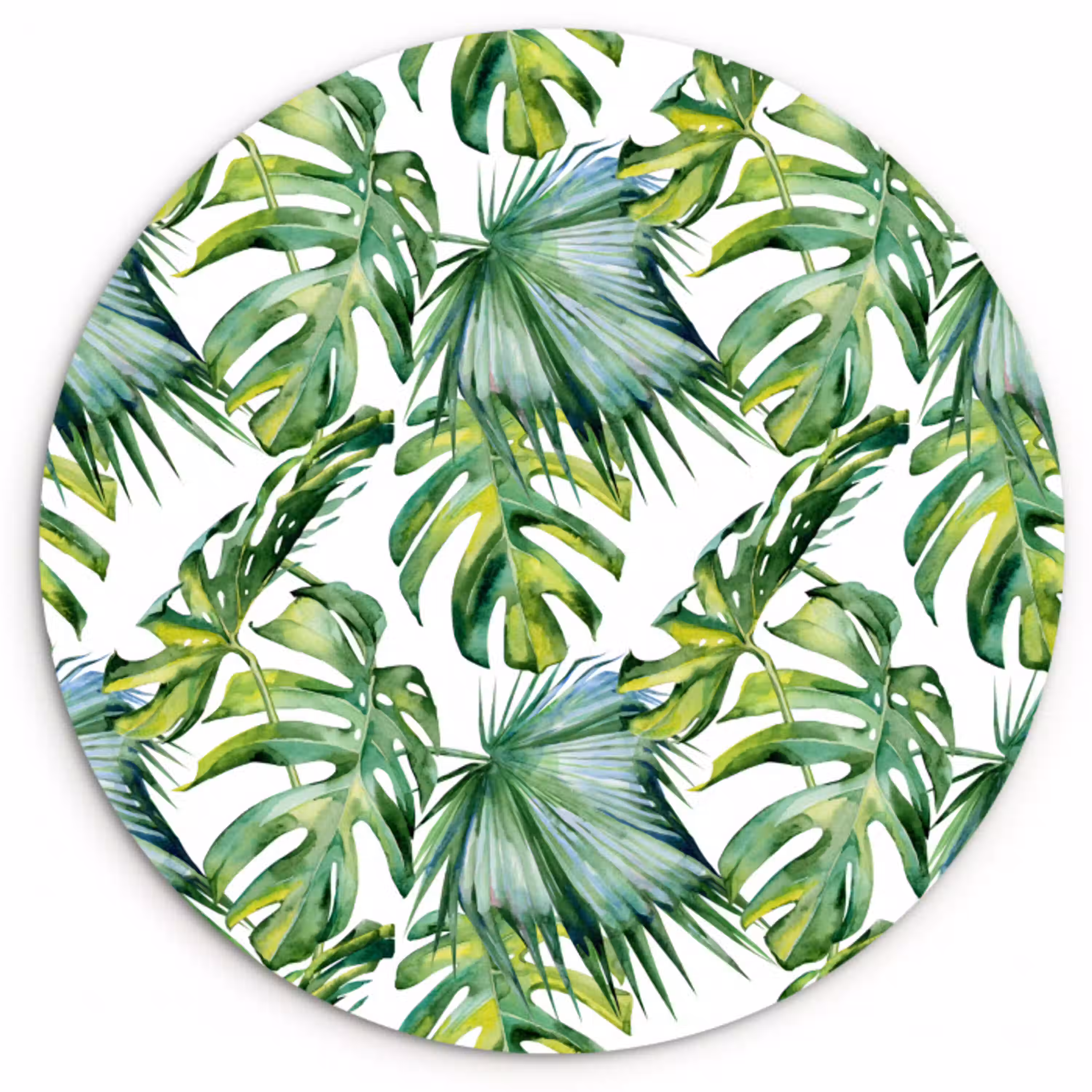Bohemian - Bladeren - Bloemen - Tropisch Wandcirkel kunststof plaat 5mm dik klein -3d
