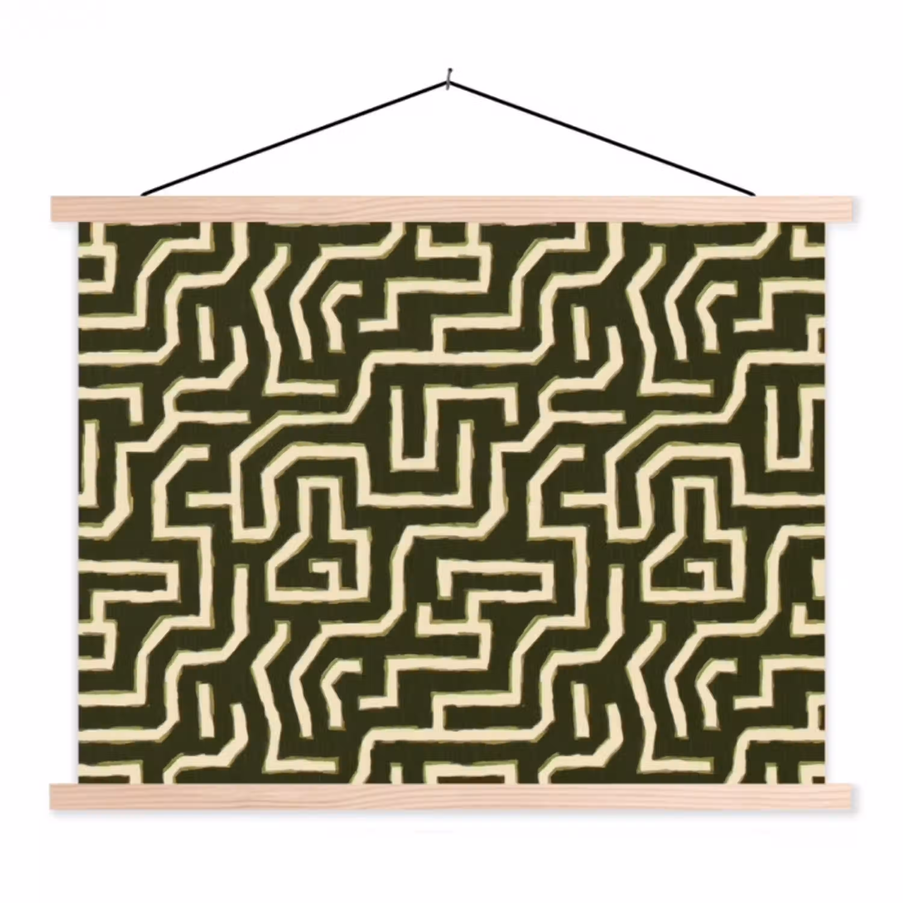Lijnen - Abstract - Groen textielposter latten blank klein 122 -3d