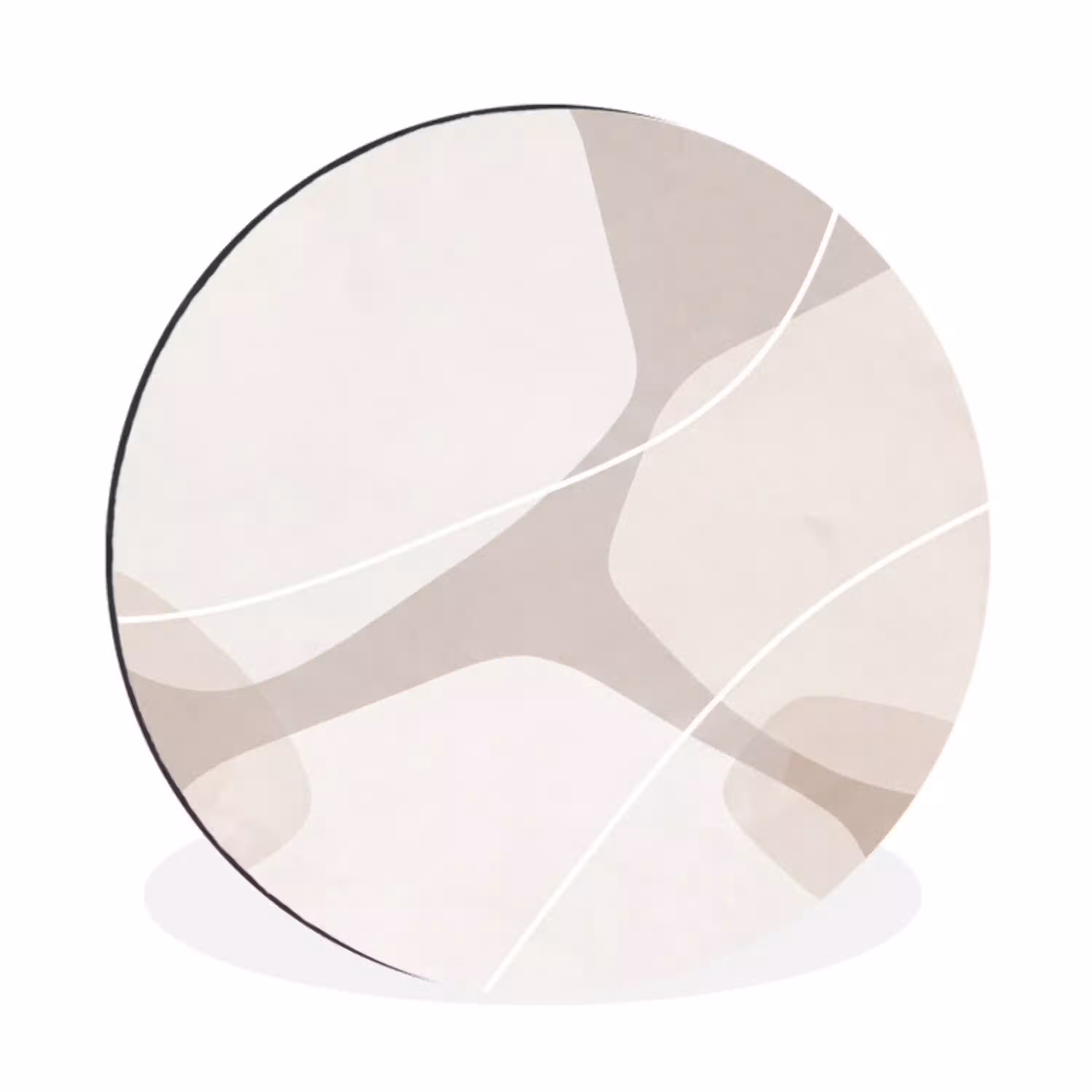 Abstract - Vormen - Beige Wandcirkel aluminium klein -3d