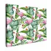 Inductie beschermer - Flamingo - Bladeren - Afdekplaat voor kookplaat - Tropisch canvas 2cm klein -z3d