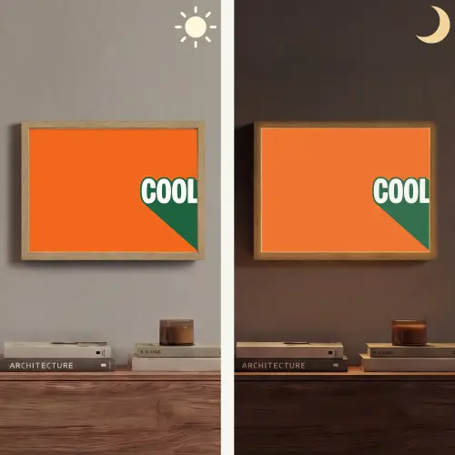 Cool - Oranje - Groen Light Box met batterij (Wandlamp) middel -sfeer3