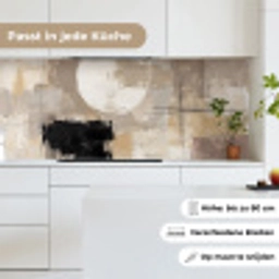 Abstract - Cirkel - Modern - Beige - Zwart - Minimalistisch keuken achterwand 2 middel -sfeer4_DE