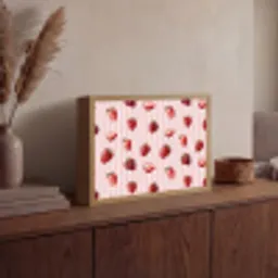 Strepen - Aardbei - Roze Light Box met batterij (Wandlamp) middel 907 -sfeer2