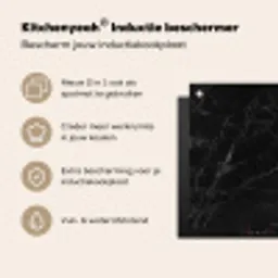 Zwart - Marmer Inductie beschermer vinyl 3mm middel -zzzzzzusp-haakje_NL