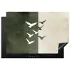 Japandi - Vogel - Groen Inductie beschermer vinyl 3mm klein -3d