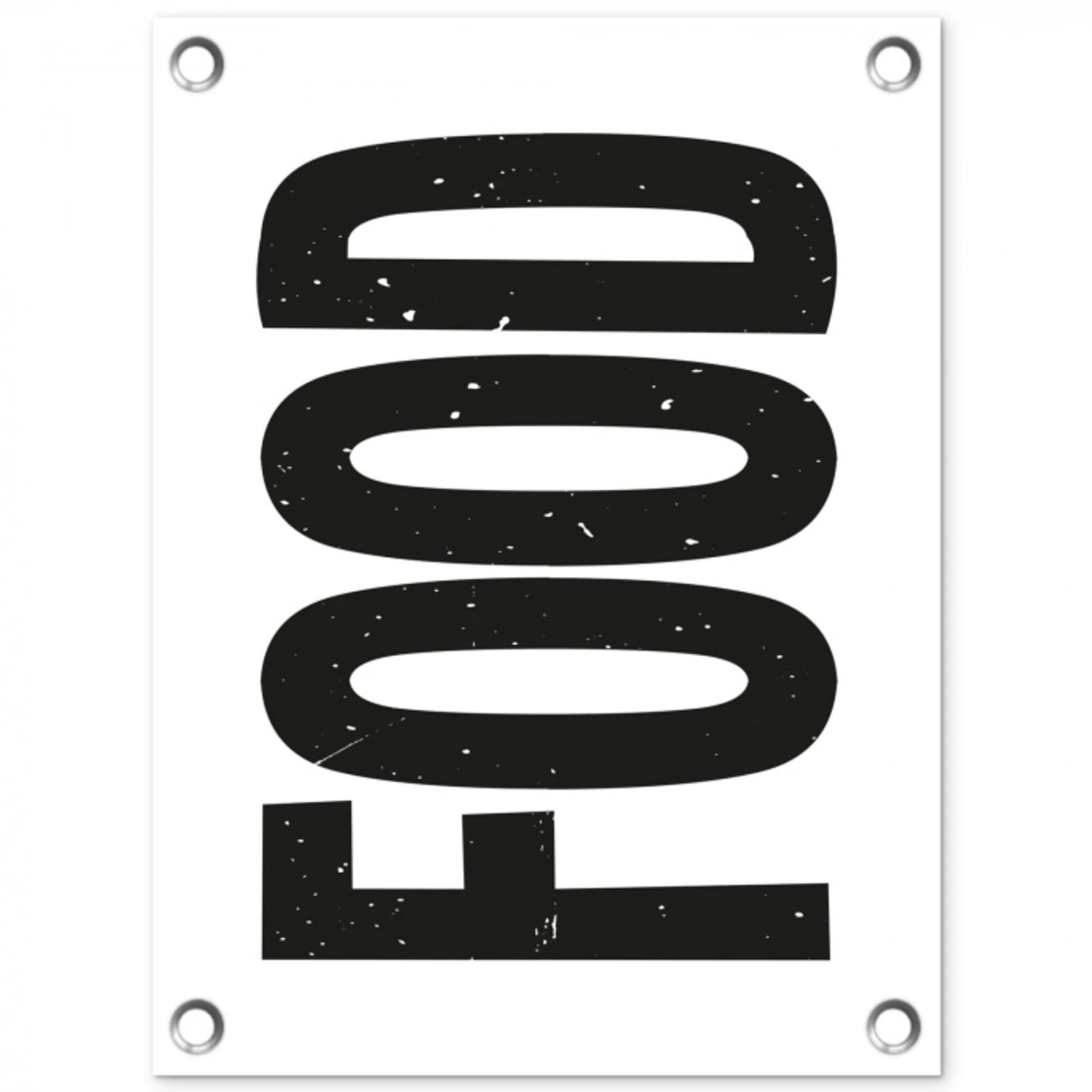 Food - Zwart - Wit - Decoratie tuinposter los doek klein -3d