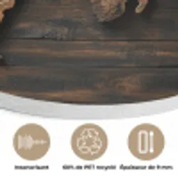 Wereldkaart -  Hout - Mozaïek Akoestische PET Vilt - Rond klein -closeup_FR